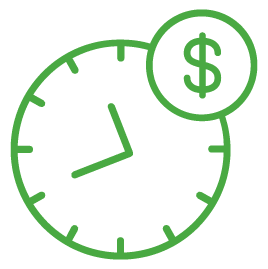 clock with dollar sign icon