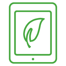 tablet with leaf icon