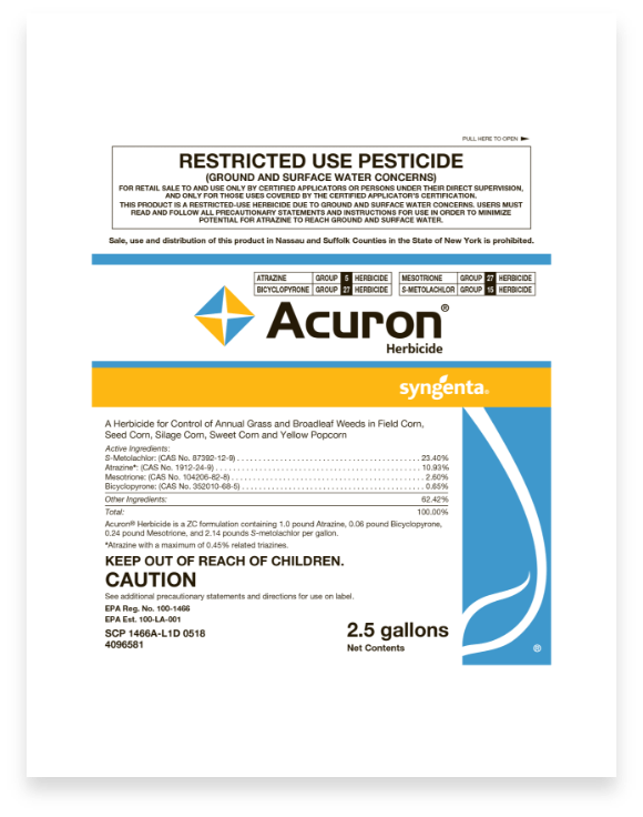 Acuron herbicide label